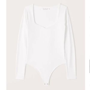 Abercrombie & Fitch Double Lined Sweetheart Neck White Bodysuit